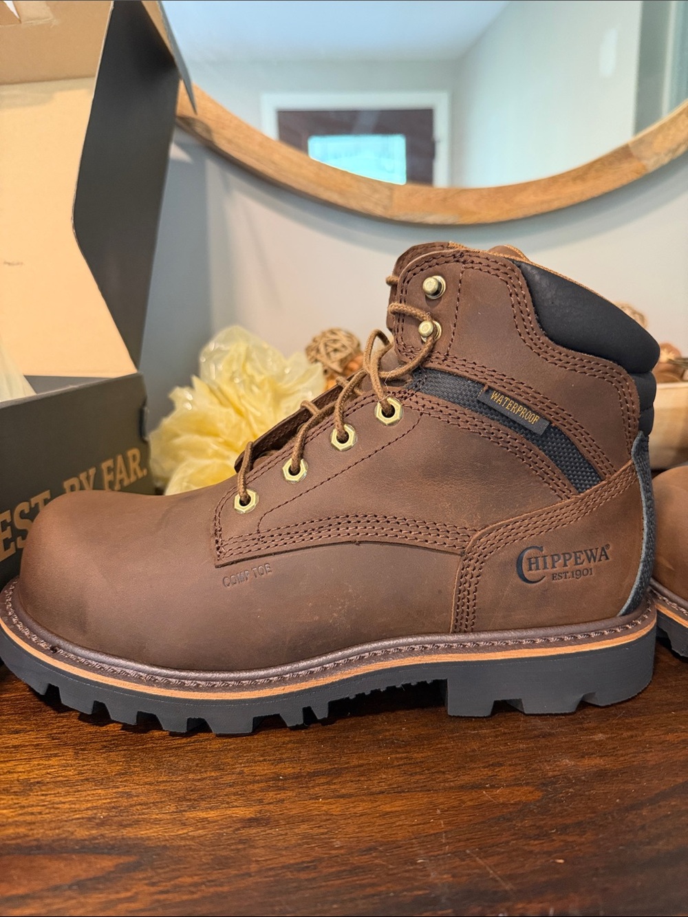 Chippewa Sador Heavy Duty Tan 6" Waterproof Nano Composite Lace-Up Boots
